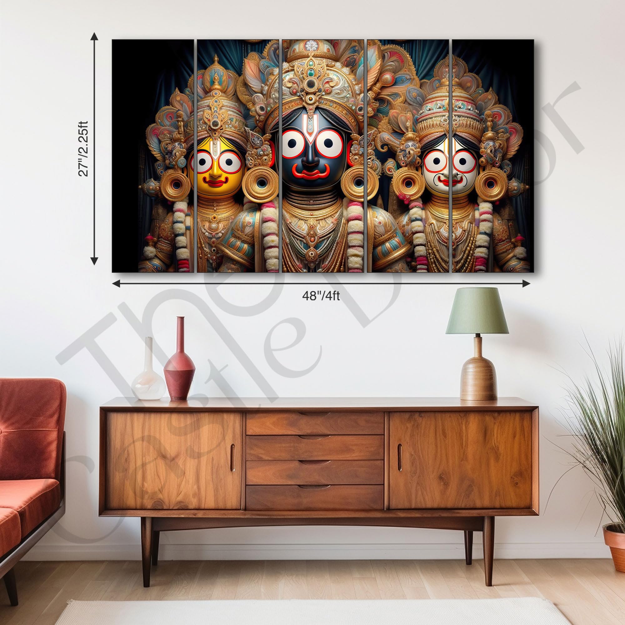The Castle Decor Shri Jagannath Painting With Frame Big Size 27X48 Wall Art For Living Room,Bedroom,Drawing Room,Hotels-Wooden F